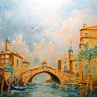绘画 标题为“À Venise” 由Gérard Crouzet, 原创艺术品, 油 安装在木质担架架上