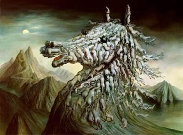 Peinture intitulée "La roche de solutré" par André Martins De Barros, Œuvre d'art originale, Autre
