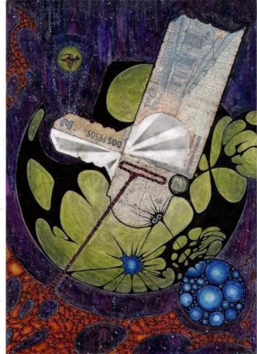 Pintura titulada "Dimensiones del Pap…" por Jeronimo Sebastian Gilberto, Obra de arte original, Tinta