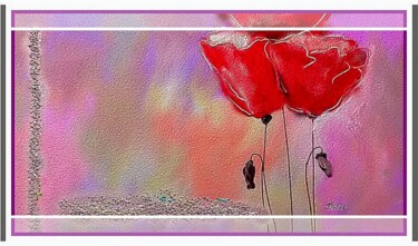 Картина под названием "Coquelicots en 3D" - Eugenia Delad, Подлинное произведение искусства, Другой