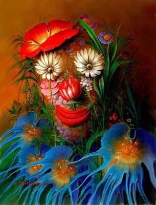 Peinture intitulée "Marguerite" par André Martins De Barros, Œuvre d'art originale, Huile