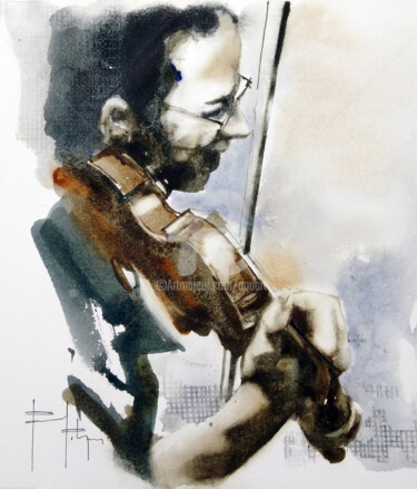 v-jazz-n-12.jpg Peinture intitulée "v-jazz-n-12.jpg" par Pascal Pihen, Œuvre d'art originale, Aquarelle