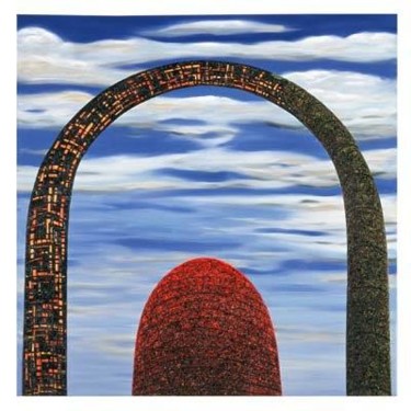 Painting titled "Smouldering Arch" by Andre Van Der Kerkhoff, Original Artwork, Acrylic