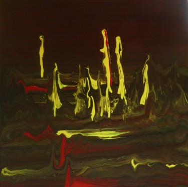 Painting titled "ON ANOTHER PLANET" by M A C H A J D I K, Original Artwork, Acrylic