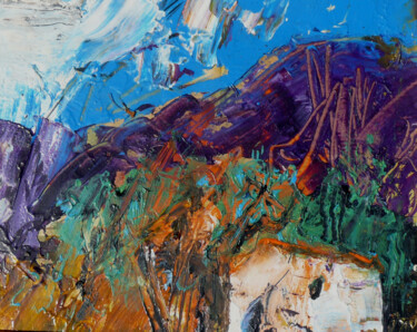 Painting titled "VOL D'OISEAUX DANS…" by Jacques Donneaud, Original Artwork, Acrylic