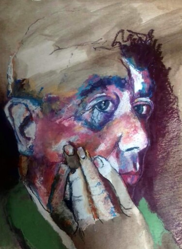 Peinture intitulée "Kokoschka" par Rosemay Dahan, Œuvre d'art originale, Pastel