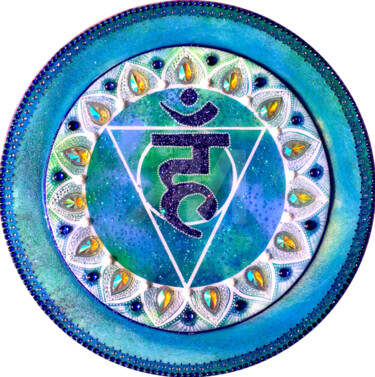 Peinture intitulée "Vishuddi chakra PTA…" par Mona Bessaa, Œuvre d'art originale, Acrylique