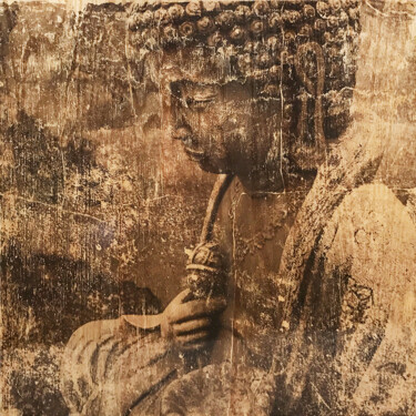 印花与版画 标题为“Buddha 1 on Wood” 由Modesty, 原创艺术品, 操纵摄影