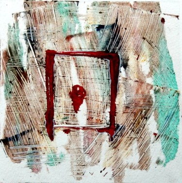 印花与版画 标题为“Red house” 由Ivana Pelouchová (IVANEL), 原创艺术品, 蒙纳