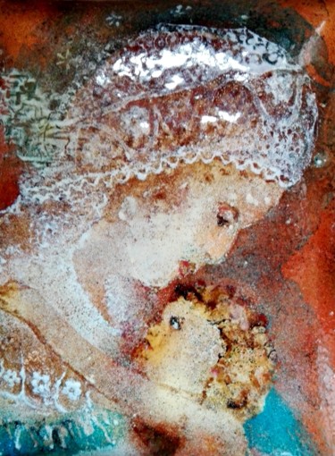 Le Divin - pièce unique - N°15 Malerei mit dem Titel "Le Divin - pièce un…" von Isabelle Mathis, Original-Kunstwerk, Emaille