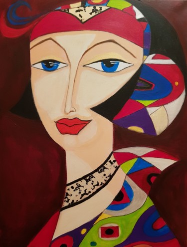Peinture intitulée "What's in a Line" par Willemijn Mensens, Œuvre d'art originale