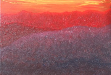 Painting titled "Sunset in Provence" by Besoan, Original Artwork, Acrylic