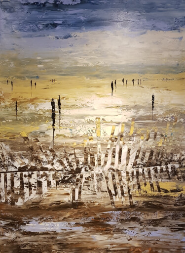 Peinture intitulée "AU-DELÀ DE L'EAU" par Jean-Humbert Savoldelli, Œuvre d'art originale, Acrylique