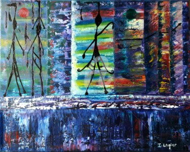 La restructuration cognitive Peinture intitulée "La restructuration…" par Pinkivioletblue, Œuvre d'art originale, Huile Monté sur Châssis en bois