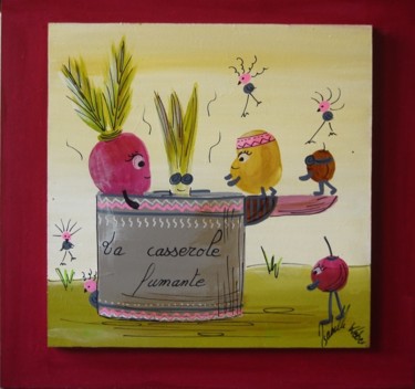 Peinture intitulée "la casserole fumant…" par Isabelle Weber, Œuvre d'art originale, Acrylique