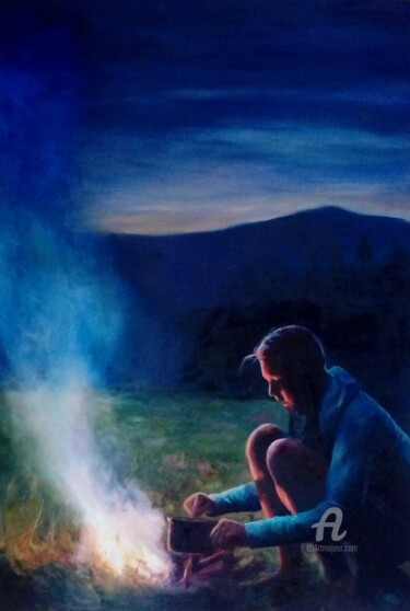 hoguera Pintura titulada "hoguera" por Myriam Lucas, Obra de arte original, Oleo