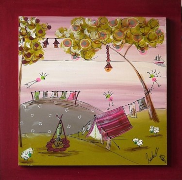Peinture intitulée "un poisson pour le…" par Isabelle Weber, Œuvre d'art originale, Acrylique