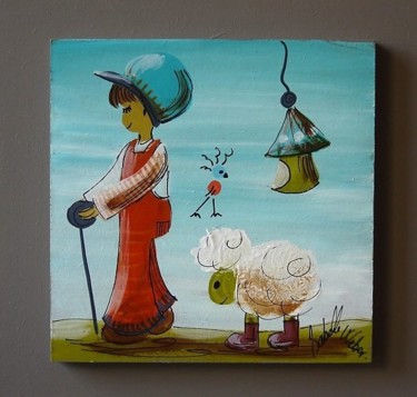 Artisanat intitulée "dany le berger 17-2…" par Isabelle Weber, Œuvre d'art originale, Décoration de maison