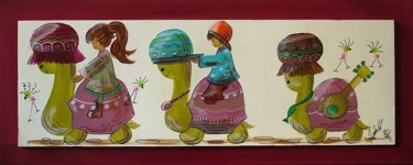 Peinture intitulée "ernestine et abel s…" par Isabelle Weber, Œuvre d'art originale, Acrylique
