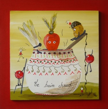 Peinture intitulée "le bain chaud 17-14…" par Isabelle Weber, Œuvre d'art originale, Acrylique