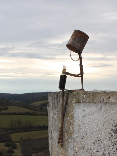 Sculpture titled "Elixir Paregorique" by Clive Manuel, Original Artwork, Metals