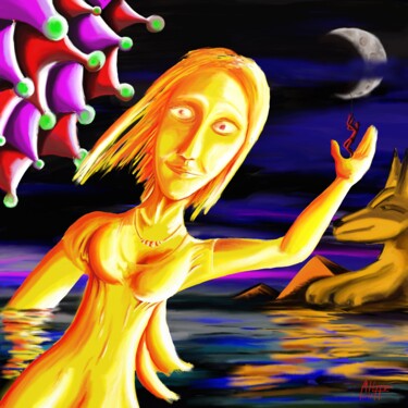 Digitale Kunst mit dem Titel "Unknown dreams" von Manfred Hoppe, Original-Kunstwerk, Digitale Malerei