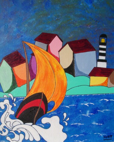 Peinture intitulée "Au gré du vent" par Didier Dordeins, Œuvre d'art originale, Acrylique