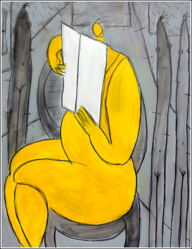 Peinture intitulée "LA LECTURE" par Jean Mirre, Œuvre d'art originale, Huile