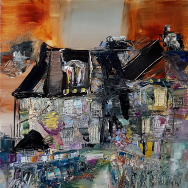 Painting titled "La maison observato…" by Muriel Cayet, Original Artwork, Acrylic