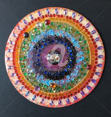 Om 17/108 - Wheel of light Colagens intitulada "Om 17/108 - Wheel o…" por Mona Bessaa, Obras de arte originais