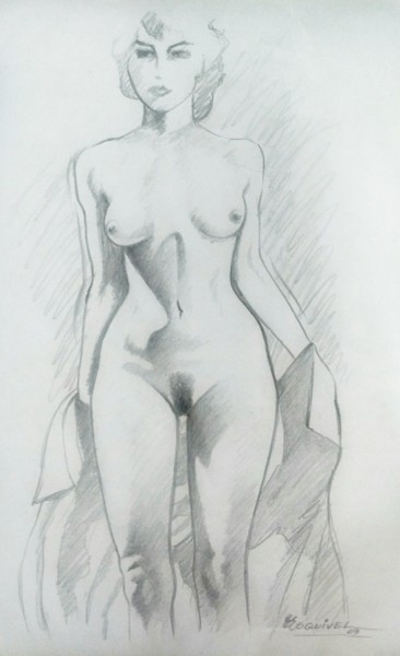 emmanuele Dessin intitulée "emmanuele" par Erwin Esquivel C, Œuvre d'art originale, Graphite