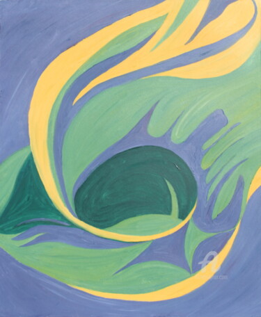 Peinture intitulée "Ouverture du Coeur" par Corinne Brossier (Atelier de l'imaginaire), Œuvre d'art originale, Huile
