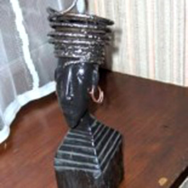 Sculpture intitulée "Africain" par Mile, Œuvre d'art originale, Pierre