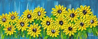 绘画 标题为“Sunflower 1 60x25cm” 由Daniel Urbaník, 原创艺术品, 丙烯