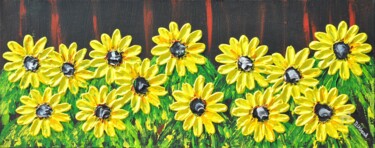 Sunflower 2 60x25cm 绘画 标题为“Sunflower 2 60x25cm” 由Daniel Urbaník, 原创艺术品, 丙烯