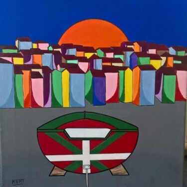Peinture intitulée "A quai" par Didier Dordeins, Œuvre d'art originale, Acrylique
