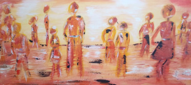 Peinture intitulée "le-monde-orange" par Annick Cernesse, Œuvre d'art originale, Acrylique