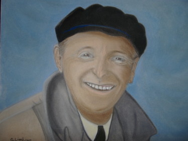 Peinture intitulée "bourvil" par Ghislaine Limbour, Œuvre d'art originale, Pastel