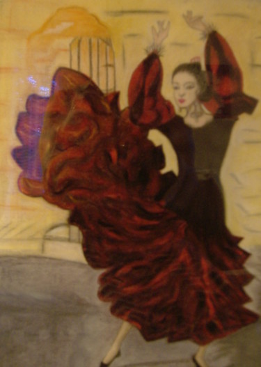 Peinture intitulée "Andalouse" par Ghislaine Limbour, Œuvre d'art originale, Pastel