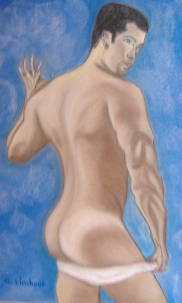 Peinture intitulée "quel dos" par Ghislaine Limbour, Œuvre d'art originale, Pastel