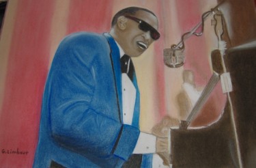Peinture intitulée "Ray Charles" par Ghislaine Limbour, Œuvre d'art originale, Pastel
