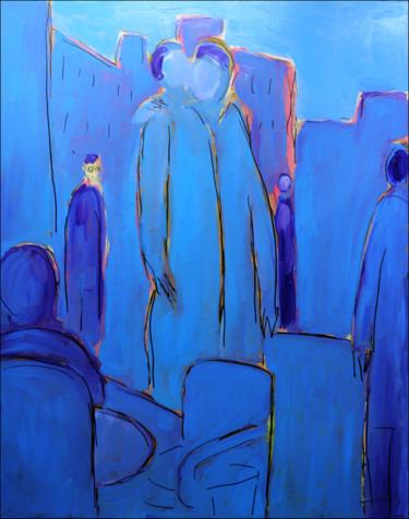 LE BAISER DE L'HÔTEL DE VILLE (d'après Doisneau) Painting titled "LE BAISER DE L'HÔTE…" by Jean Mirre, Original Artwork, Oil