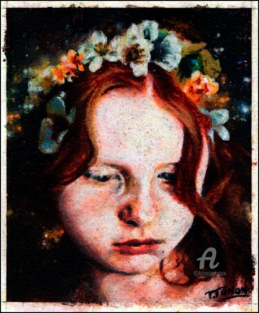Peinture intitulée "Emma An fairy beag…" par Thalita Tonon (SottoSopra), Œuvre d'art originale, Pastel