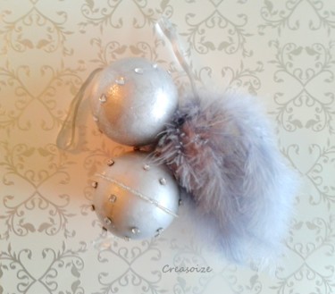 Artisanat intitulée "Boules Argentées Pl…" par Creasoize, Œuvre d'art originale, Décoration de maison