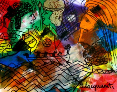 img- il ritorno di Ulisse a Itaca Pittura intitolato "img- il ritorno di…" da Mateci-Antonio Lucio Rudy Lacquaniti, Opera d'arte originale, Acrilico