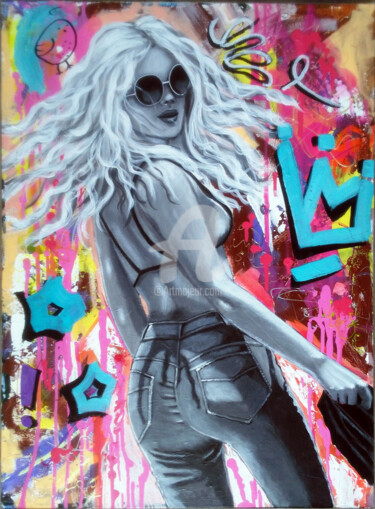 Peinture intitulée "Yeah" par Dominique Marc, Œuvre d'art originale, Acrylique