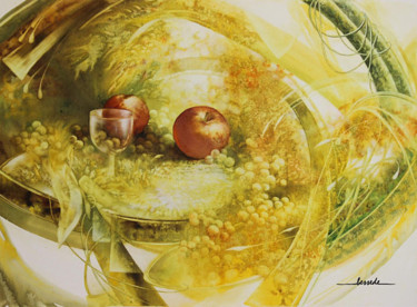 " Délice " Aquarelle originale réalisée sur toile Peinture intitulée "" Délice " Aquarel…" par Christian Bessede, Œuvre d'art originale, Aquarelle