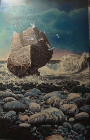 Peinture intitulée "LE ROCHER  AUX OISE…" par José Garcia (GARBEL), Œuvre d'art originale, Acrylique