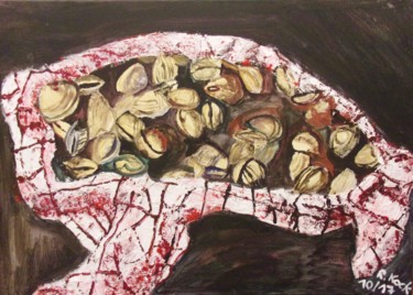 Painting titled "Köstliche Muscheln" by Renate Kock, Original Artwork, Acrylic