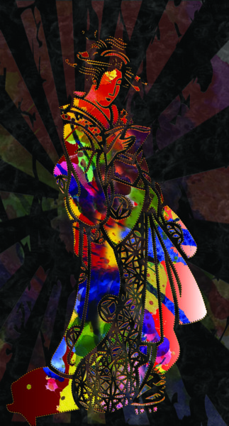 印花与版画 标题为“geisha II” 由Vincent Sabatier (VerSus), 原创艺术品, 丝网印刷